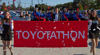 Toyota marching banner used for promotion Toyota marching banner used for promotion