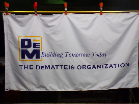 DeMatteis Corp outdoor flag.